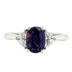 No Heat Change of Color GRS Sapphire Ring 'Violet to Purple' Carats 1.52 Ring