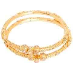 Bohemian Gemstone Gold Bangle Set