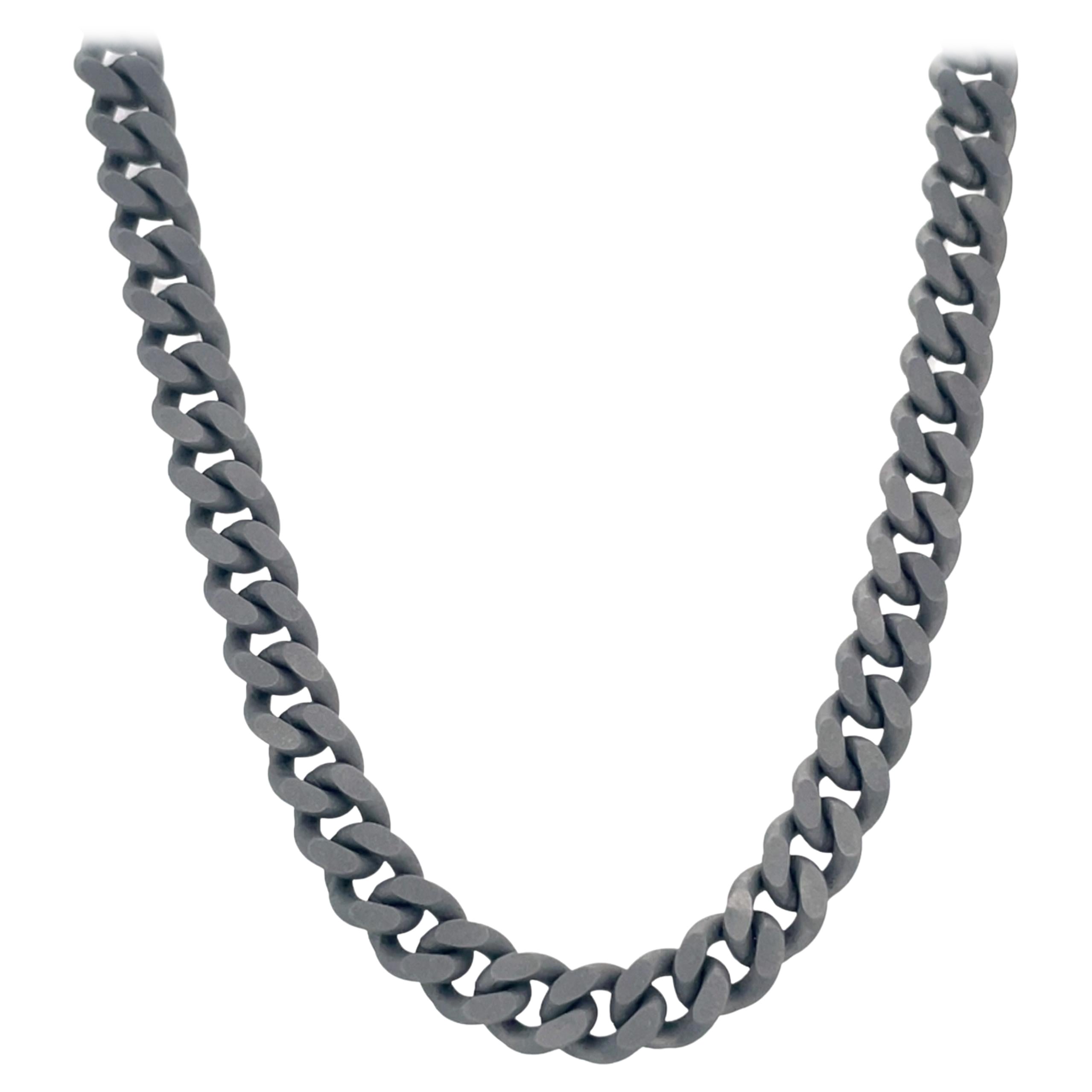 Men's Titanium Black Diamond Chain Necklace