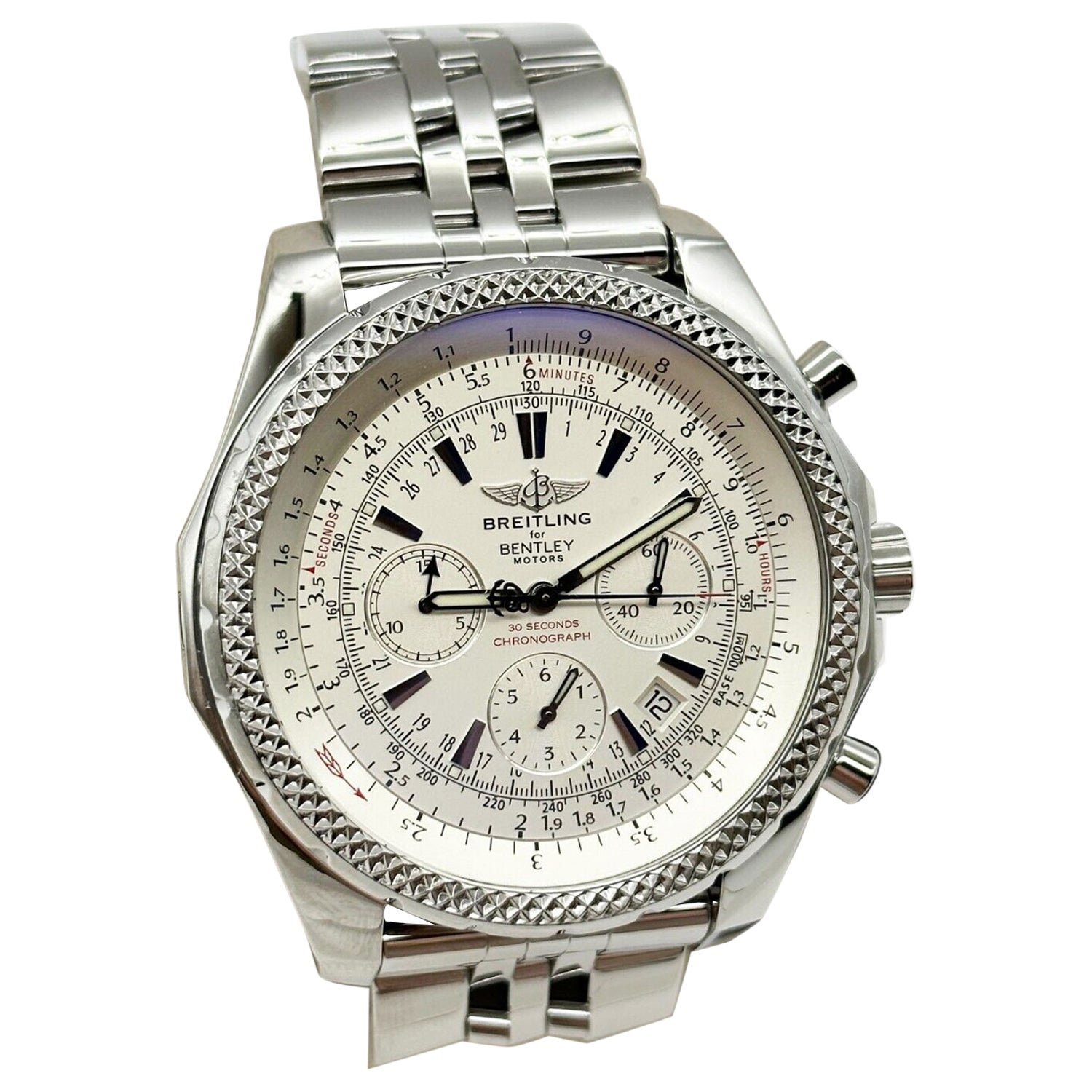 Breitling A25362 Bentley Motors Weißes Zifferblatt aus Edelstahl 