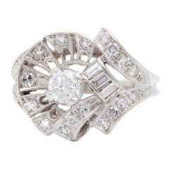 Art Deco 0.35 Karat Diamant-Platin-Ring