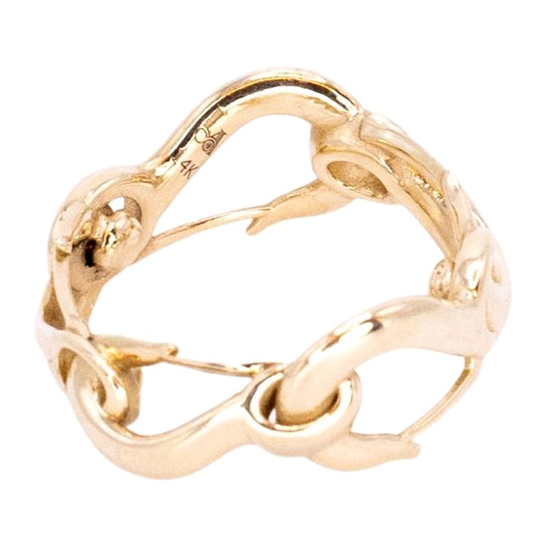 Grunfeld Warped Link 14 Karat Gold Ring For Sale at 1stDibs