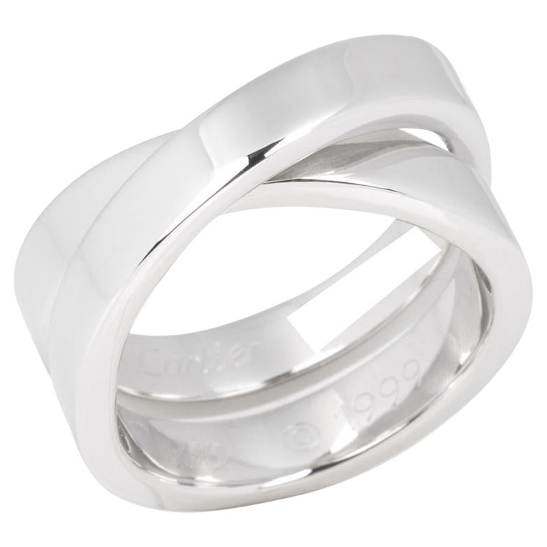Cartier 18ct White Gold Crossover Nouvelle Vague Ring For Sale