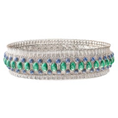Buccellati Sterling Silver Malachite Lapis Centerpiece Bowl
