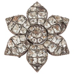 Georgian White Paste Brooch of a Flower, Mounted in Silver, English circa 1770