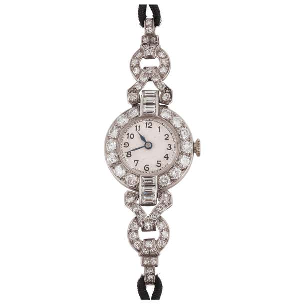 Tissot Ladies Platinum Diamond Evening Wristwatch at 1stDibs