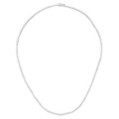 Tennis Collier-Halskette, Lab-Diamanten, 14k Weißgold
