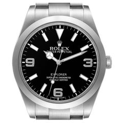 Used Rolex Explorer I Black Dial Steel Mens Watch 214270