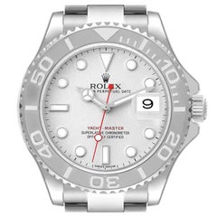 Used Rolex Yachtmaster Platinum Dial Platinum Bezel Steel Mens Watch 116622