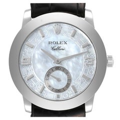 Rolex Cellini Cellinium Platinum Mother of Pearl Dial Mens Watch 5240