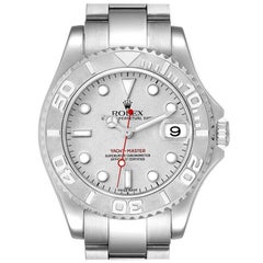 Used Rolex Yachtmaster 35 Midsize Steel Platinum Mens Watch 168622