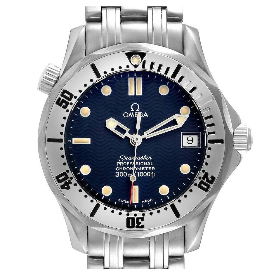 Omega Seamaster Midsize 36 Blue Dial Steel Mens Watch 2552.80.00 Card