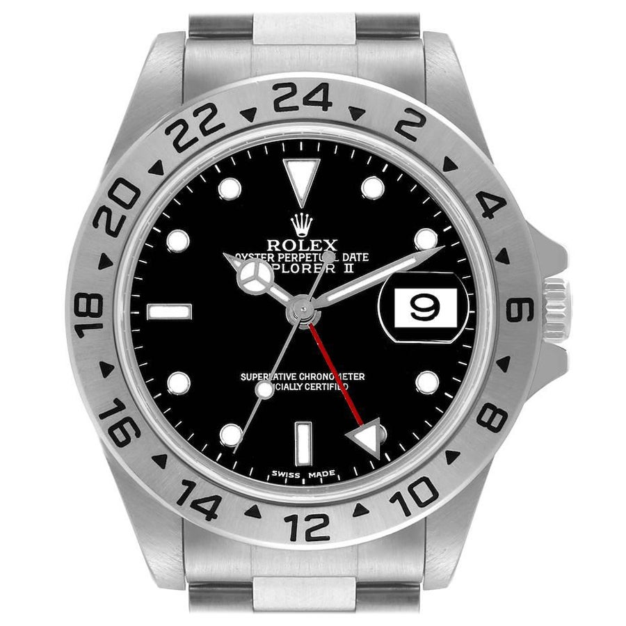 Rolex Explorer II Black Dial Automatic Steel Mens Watch 16570 at 1stDibs