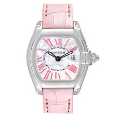 Cartier Roadster MOP Dial Pink Roman Numerals Limited Watch W6206006