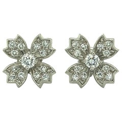 Tiffany & Co. Snowflake Floret Diamond Stud Earrings in Platinum 0.70 Carat