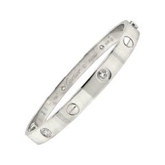 Cartier Love Bracelet with 4 Diamonds in 18k White Gold 'C-619'