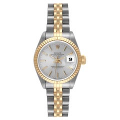 Rolex Datejust Steel Yellow Gold Silver Dial Ladies Watch 79173 Box Papers