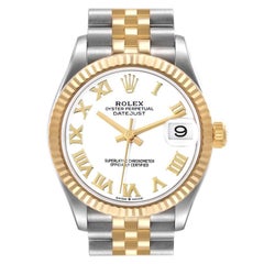 Used Rolex Datejust Midsize Steel Yellow Gold White Dial Ladies Watch 278273
