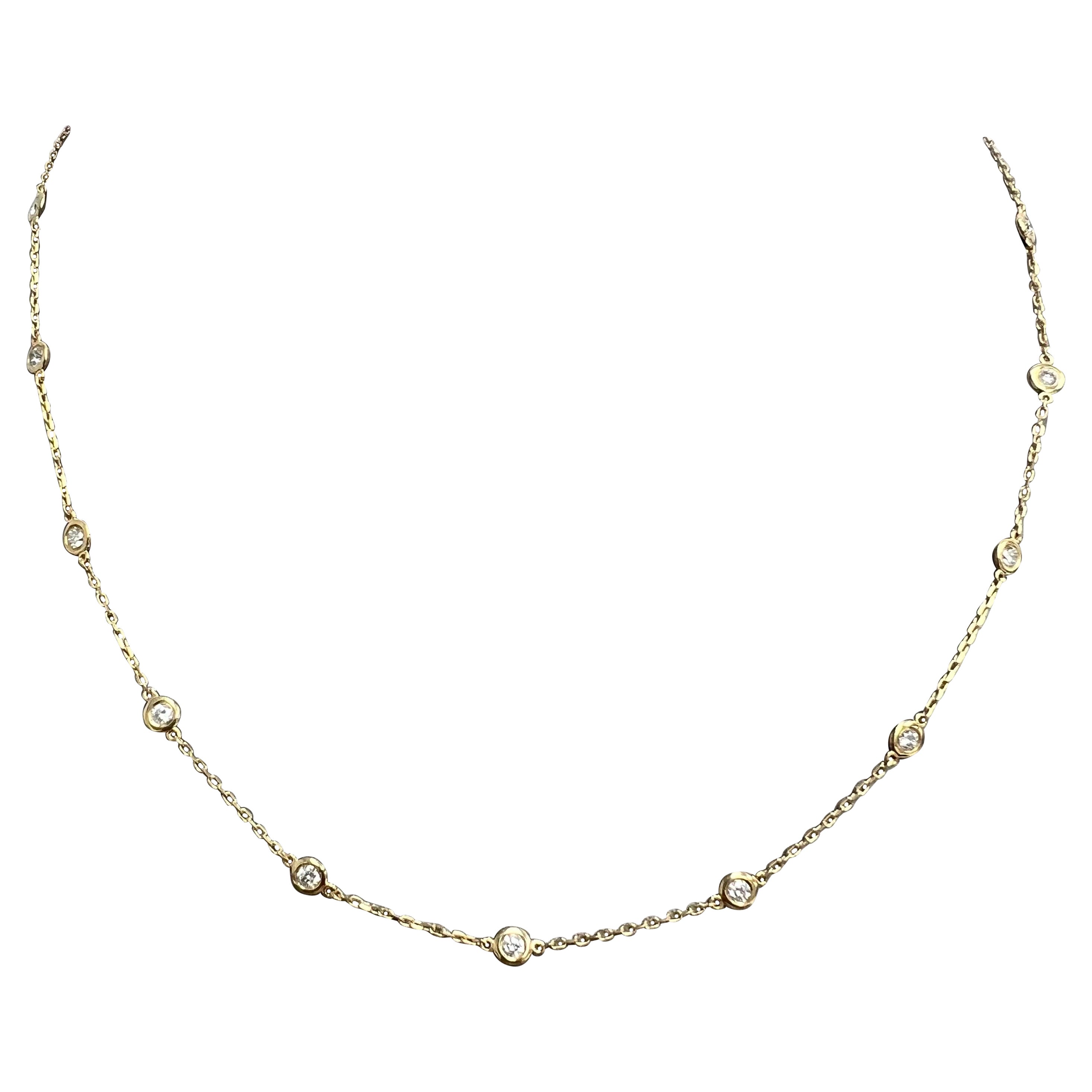 14K Yellow Gold Diamonds by the yard Necklace with 16 Natural Full Cut Diamonds - 1 Carats
The Classiest and most useful Gold and Diamonds Chain in Today’s Market.
Natural Full Cut Diamonds 
14K Yellow Gold
Number of Diamonds: 16
Total Diamonds