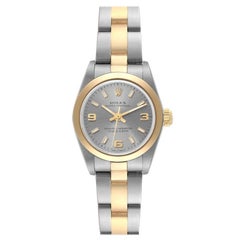 Rolex Oyster Perpetual Non-Date Steel Yellow Gold Ladies Watch 76183 Box Papers