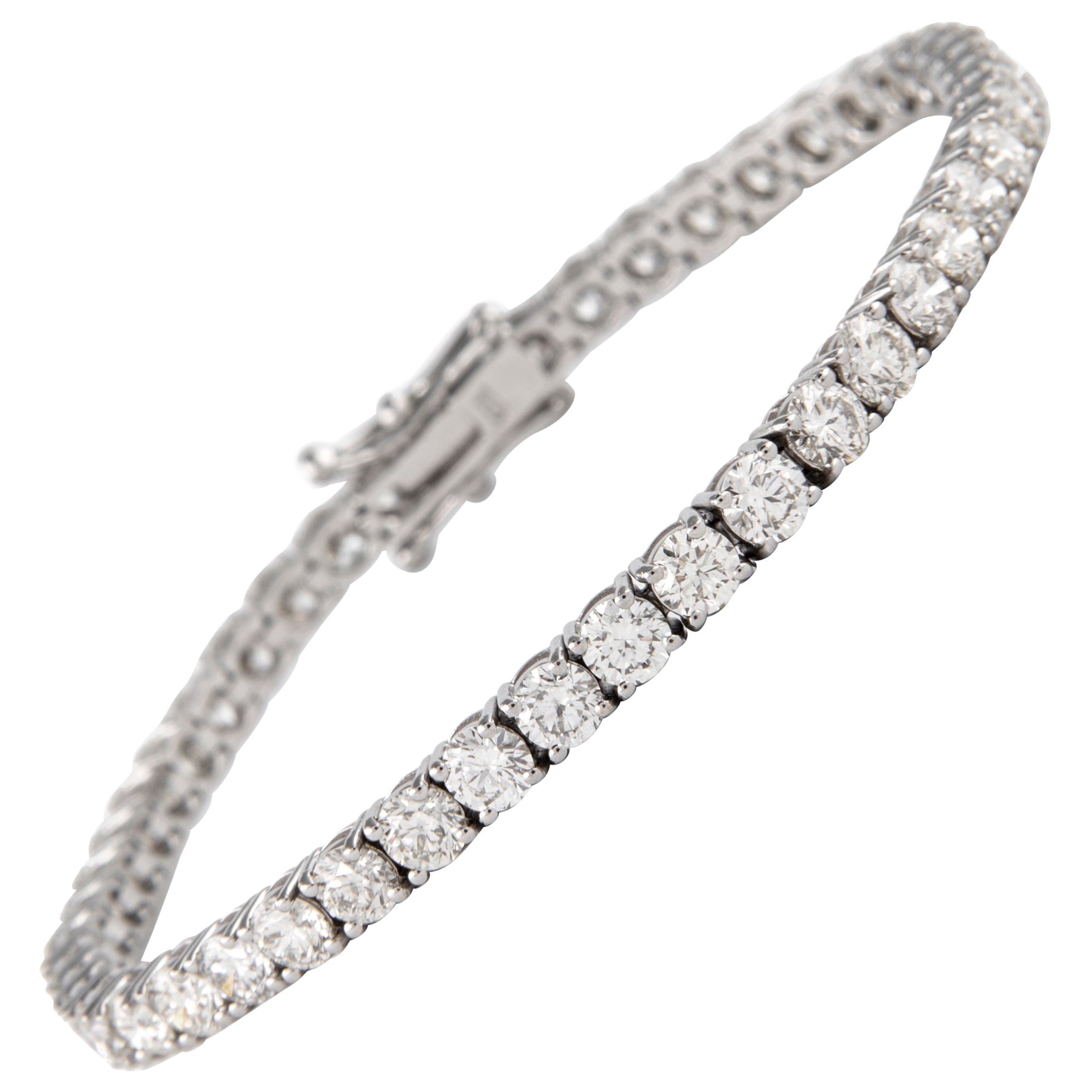 Alexander 10.26 Carats Diamond Tennis Bracelet 18-Karat White Gold For Sale