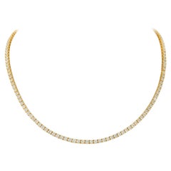Alexander 15,84 Karat Diamant-Tennis-Halskette aus 18 Karat Gelbgold