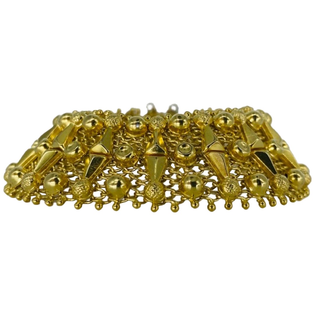 Corletti Designer Fancy Link 18k Gold Bracelet For Sale