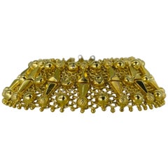 Retro Corletti Designer Fancy Link 18k Gold Bracelet