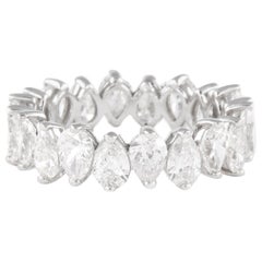 Anneau d'éternité Alexander en or blanc 18 carats avec diamants en forme de poire de 3,73 carats F/G VS, taille 6