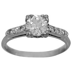 Art Deco .62 Carat Diamond Platinum Antique Engagement Ring