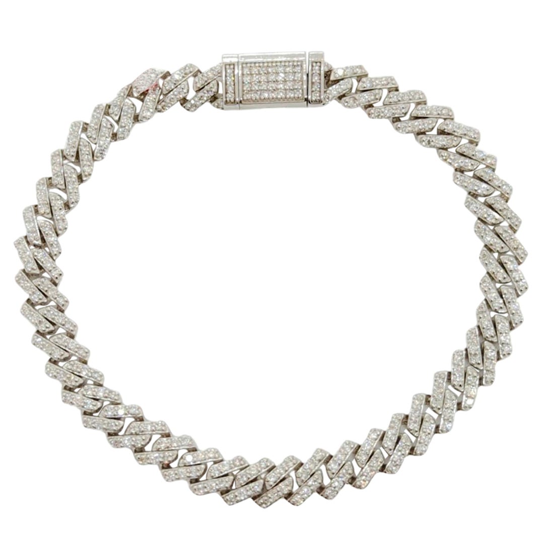 Diamond Link Bracelet in 14k White Gold