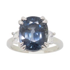 GIA Unheated Color Change Tanzanian Sapphire and Diamond Cocktail Ring