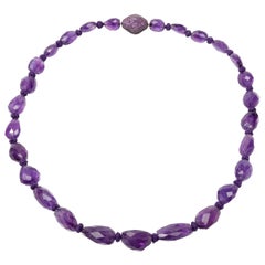 Collier de pépites d'améthyste violette