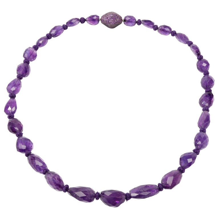 Purple Amethyst Nuggets Necklace For Sale at 1stDibs | amethyst nugget ...