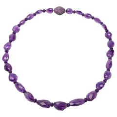 Purple Amethyst Nuggets Necklace 1