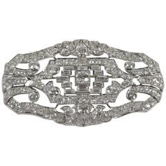 Art Deco Diamond Gold Platinum Brooch 7