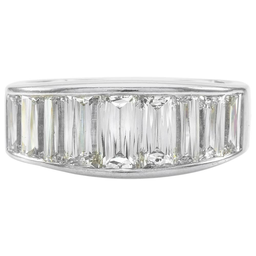  Christopher Designs Crisscut Diamond Band Platinum Ring  For Sale