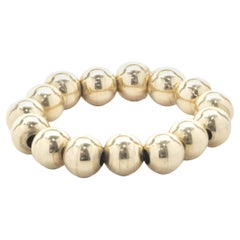 Bague flexible en or jaune 14 carats avec perles