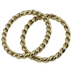 Set of Two Gold Twisted Rope Bangle Bracelets 3