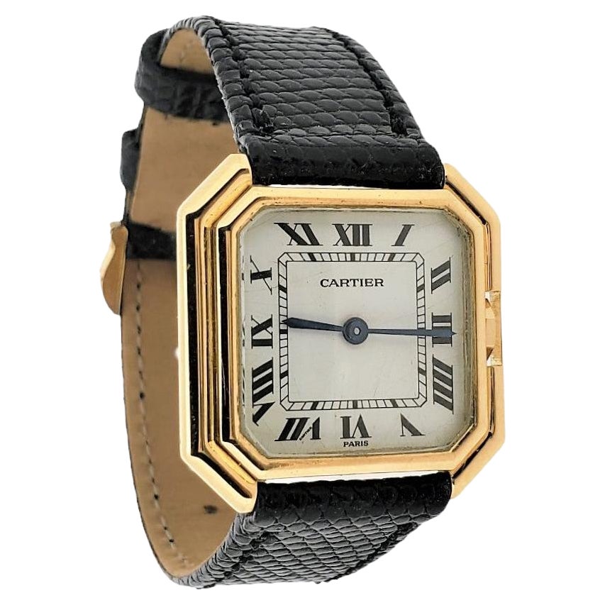 Vintage Cartier Paris Centure PM, Centure  Kleine achteckige Uhr, ca. 1975-1980