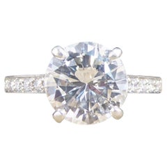 1.91ct Brilliant Cut Diamond Solitaire Engagement Ring Diamond Shoulders in Plat