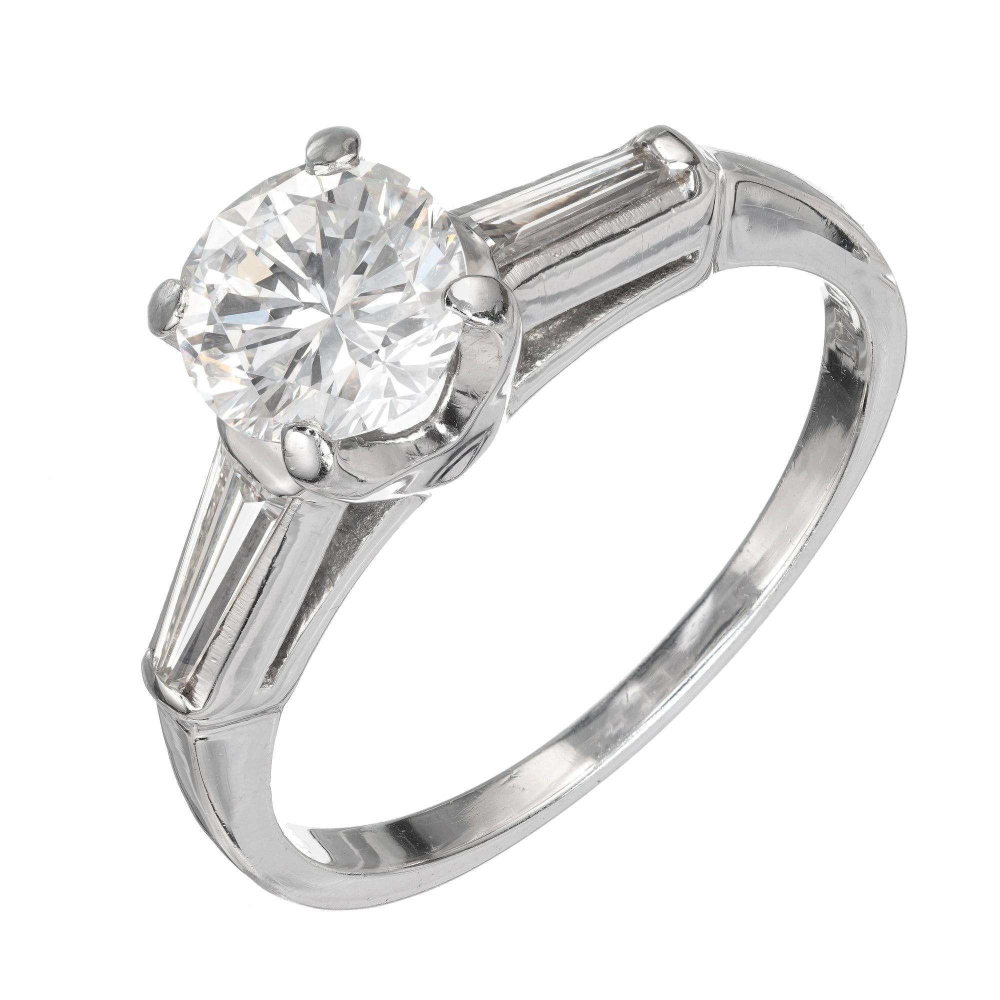 EGL Certified 1.03 Carat Transitional Diamond Platinum Engagement Ring