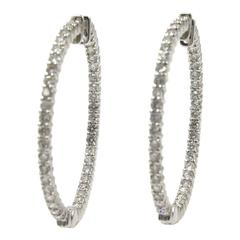 Diamond Gold In and Out Hoop Earrings 9