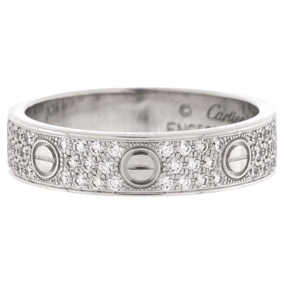 Cartier Love Ceramic Pave Diamond White Gold Ring For Sale at 1stDibs ...