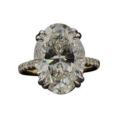 GIA-zertifizierter 9,42CT ovaler natürlicher Diamantring in zweifarbigem Design 