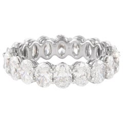 Alexander Beverly Hills 4.46ct F VS Oval Cut Diamond Eternity Band 18k s.5.5