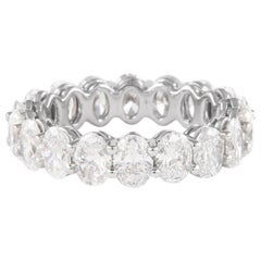 Alexander 4.46ct F VS Oval Cut Diamond Eternity Band 18k White Gold S-6