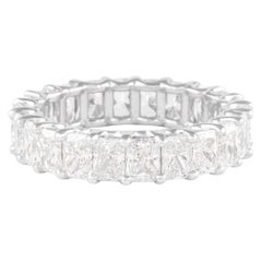 Alexander Beverly Hills, bague d'éternité avec diamant taille radiant de 4,59 carats D/E VS, 18 carats 6,25