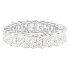 Alexander 4.59ct D/E VS Radiant Cut Diamond Eternity Band 18k White Gold S-6.5