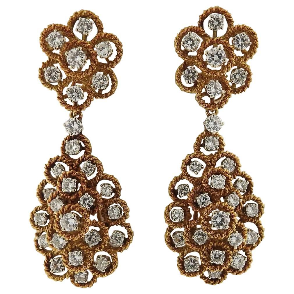 Impressive Diamond Gold Night and Day Earrings